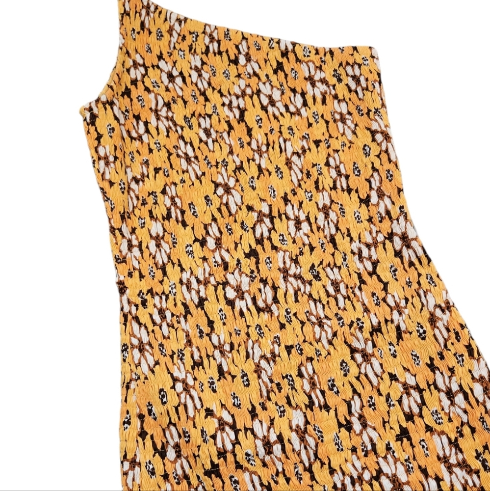 FAITHFULL THE BRAND TERRE MER MINI DRESS in LI RENI FLORAL PRINT ORANGE - Picture 8 of 11